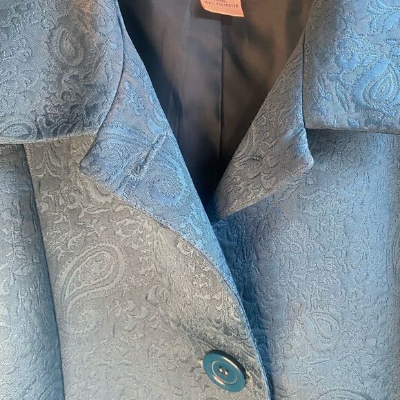 London Fog Turquoise Paisley Jacket - Picture 2 of 8
